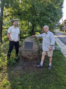 Historical plaque moved in Village Green