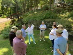 Waterford Citizens' Association members and the Waterford Foundation discuss tree trimming with Dominion Electric